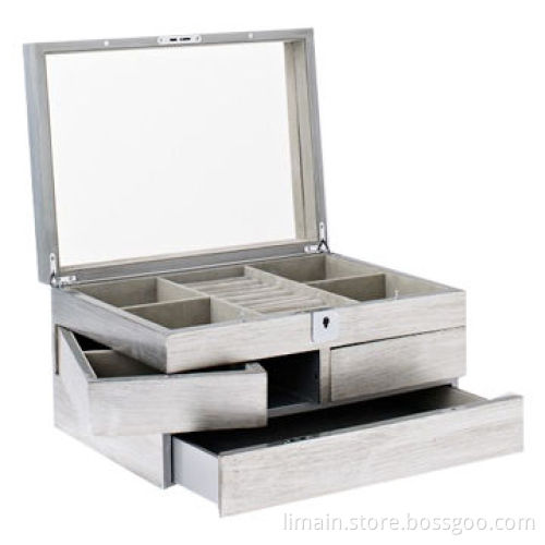 Jewelry Gift Box, Sized 14.5 x 10.75 x 7.25-inch with Gray Lining